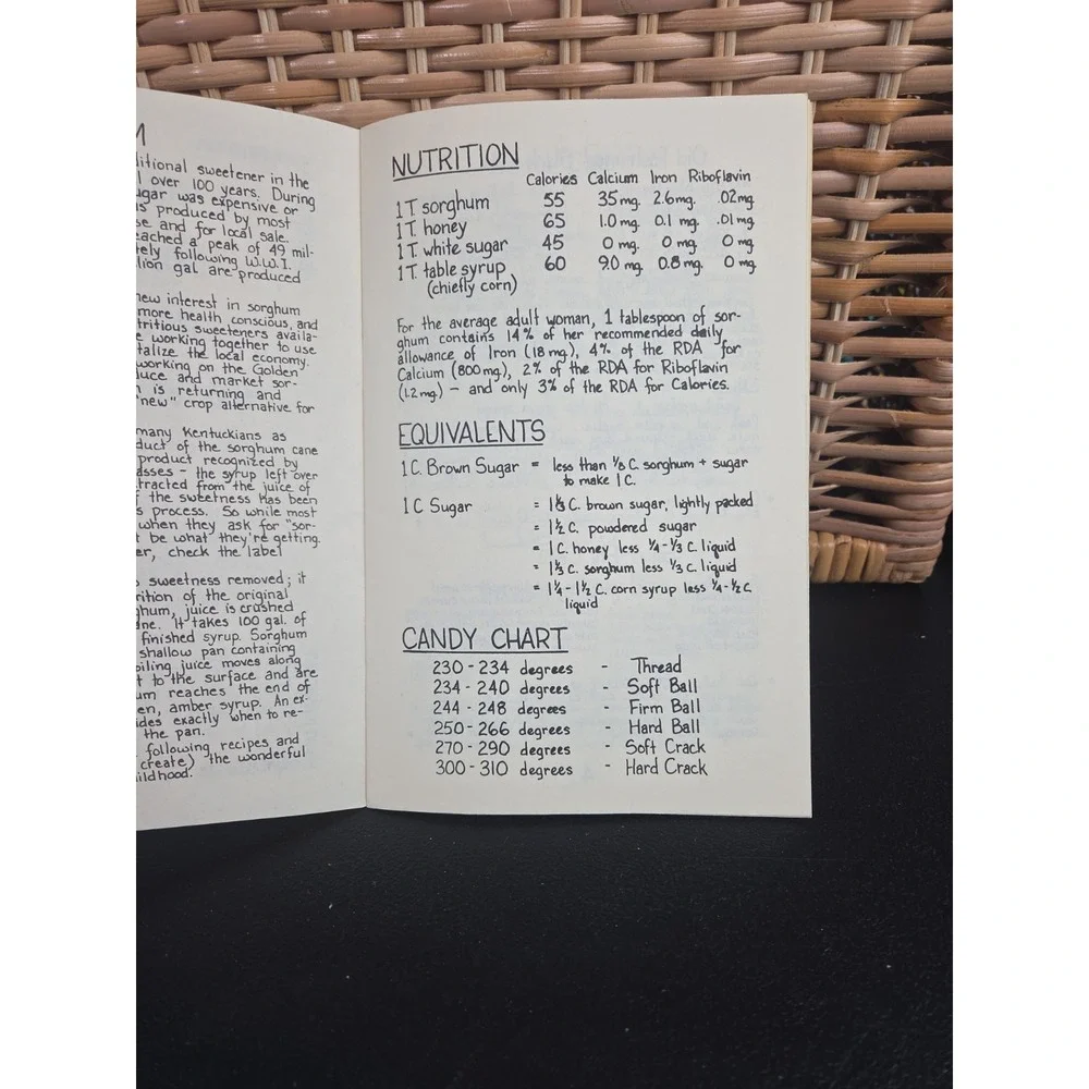 Golden Kentucky Sorghum Recipes Livingston Cookbook Pamphlet Appalachian Recipes